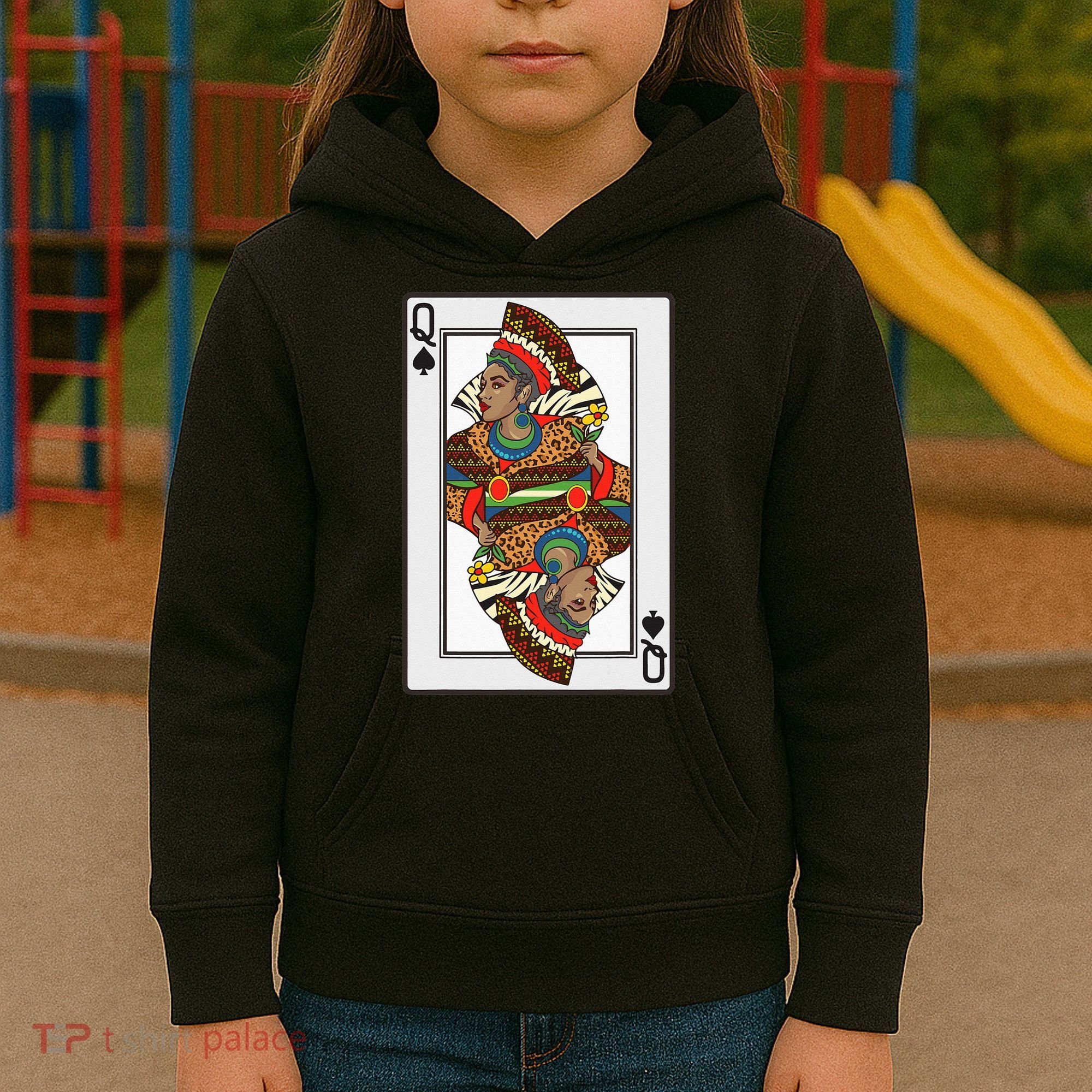 Queen Spades African American Card Halloween Gift Kids Hoodie
