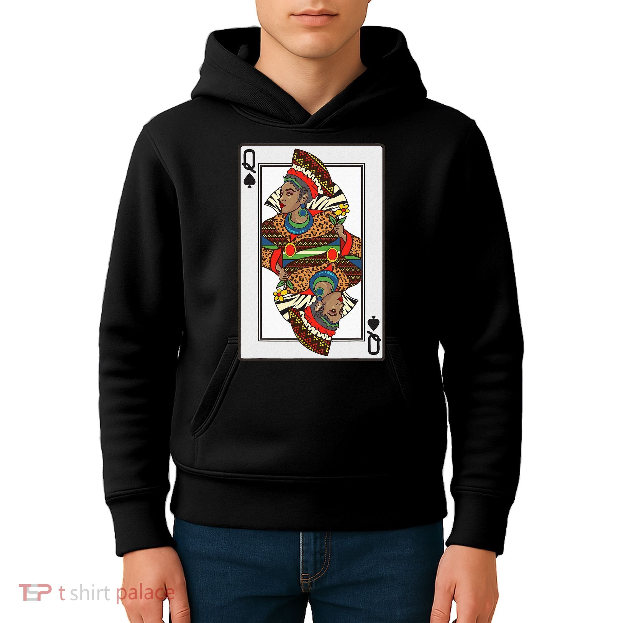 Queen Spades African American Card Halloween Gift Kids Hoodie