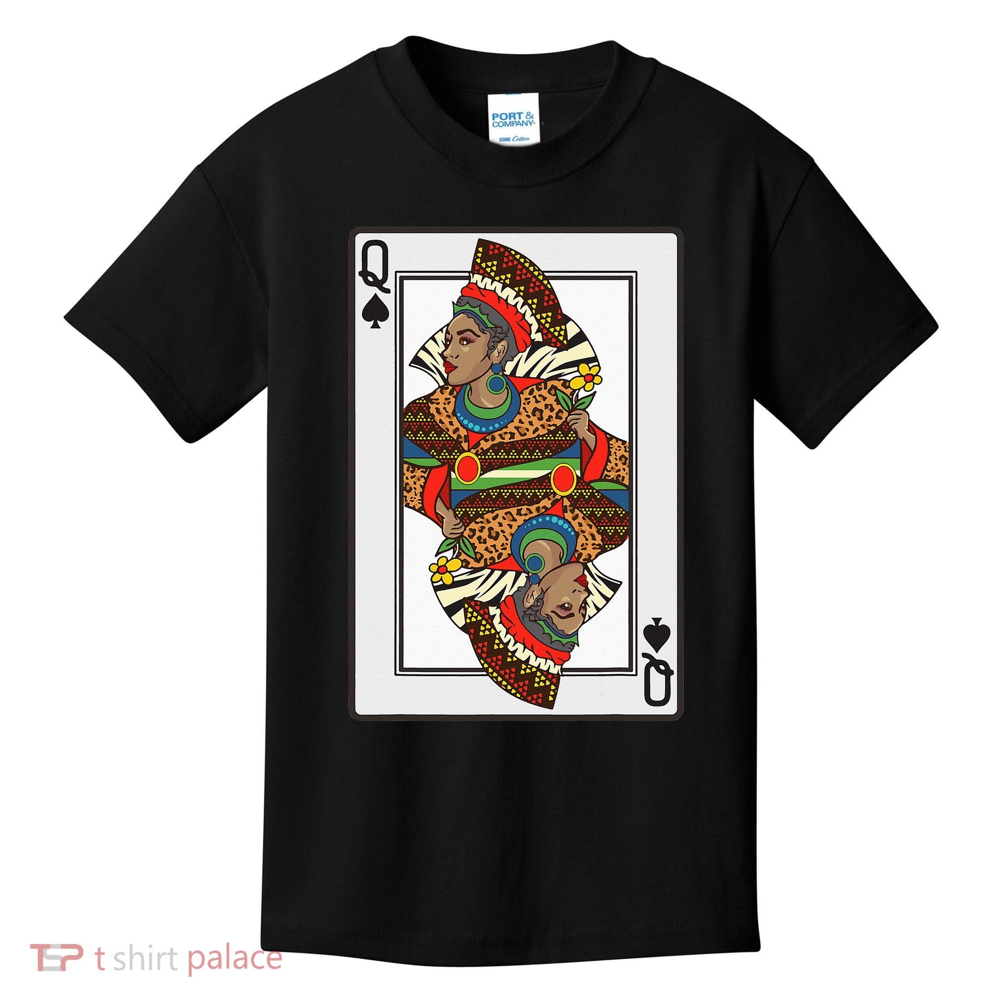 Queen Spades African American Card Halloween Gift Kids T-Shirt