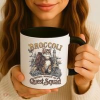 Quest Squad Broccoli Funny Cat Meme Cat Lover Bookworms Coffee Mug thumb 3