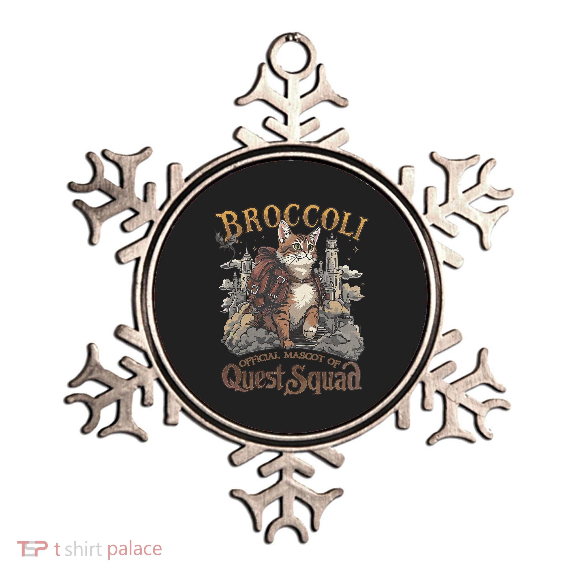 Quest Squad Broccoli Funny Cat Meme Cat Lover Bookworms Ornament