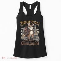 Quest Squad Broccoli Funny Cat Meme Cat Lover Bookworms Women's Tank Top thumb 0