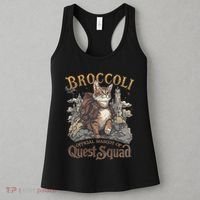 Quest Squad Broccoli Funny Cat Meme Cat Lover Bookworms Women's Tank Top thumb 3