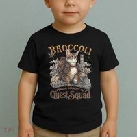 Quest Squad Broccoli Funny Cat Meme Cat Lover Bookworms Toddler T-Shirt thumb 2
