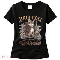 Quest Squad Broccoli Funny Cat Meme Cat Lover Bookworms Women's T-Shirt thumb 0