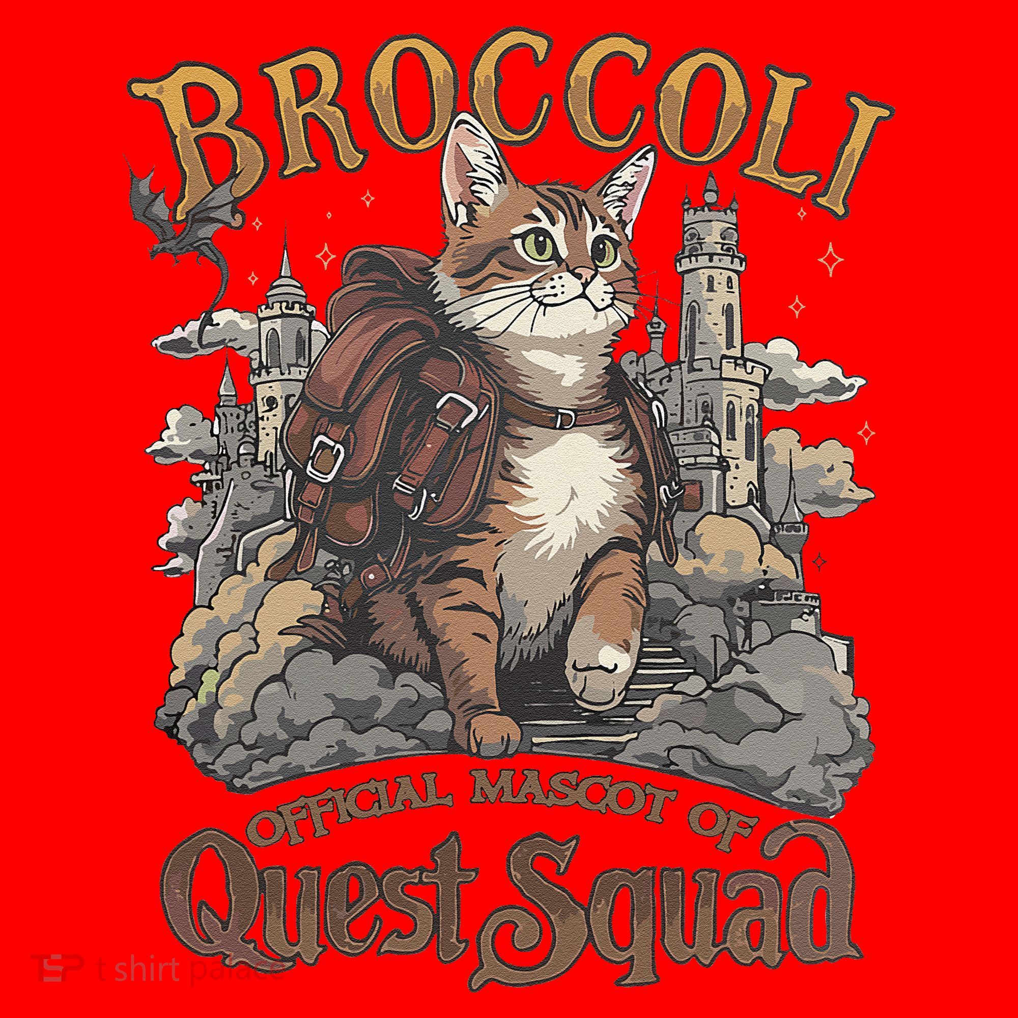 Quest Squad Broccoli Funny Cat Meme Cat Lover Bookworms Santa Hat