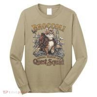 Quest Squad Broccoli Funny Cat Meme Cat Lover Bookworms Long Sleeve Shirt thumb 0