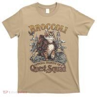 Quest Squad Broccoli Funny Cat Meme Cat Lover Bookworms T-Shirt thumb 0