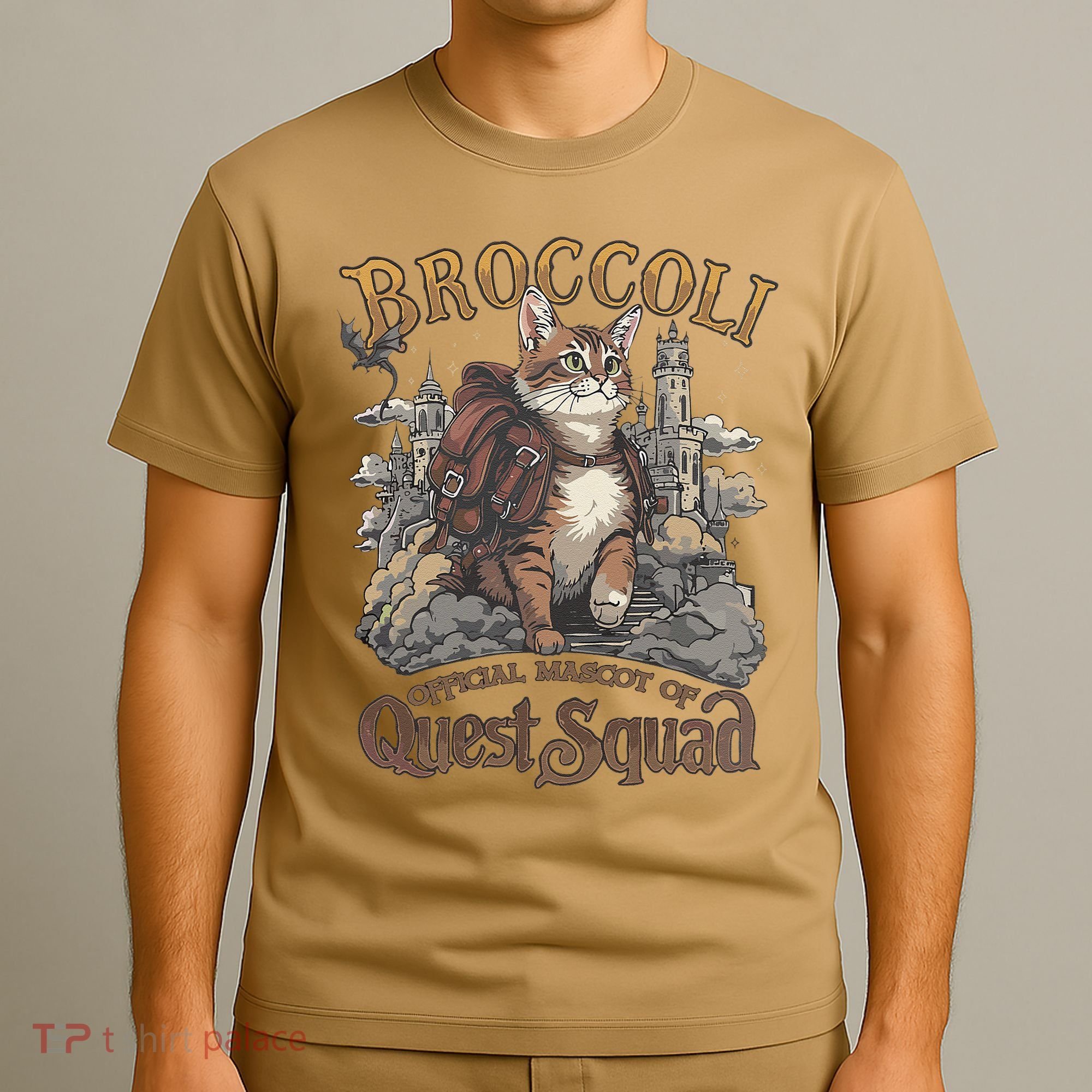 Quest Squad Broccoli Funny Cat Meme Cat Lover Bookworms T-Shirt