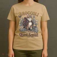 Quest Squad Broccoli Funny Cat Meme Cat Lover Bookworms T-Shirt thumb 4