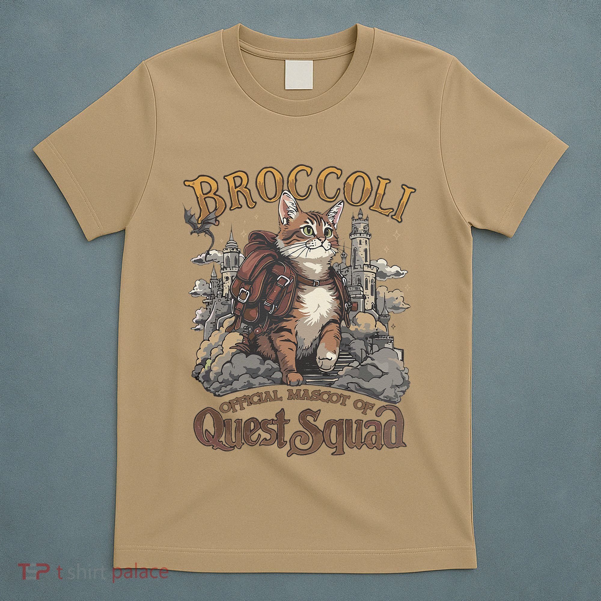 Quest Squad Broccoli Funny Cat Meme Cat Lover Bookworms T-Shirt