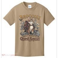 Quest Squad Broccoli Funny Cat Meme Cat Lover Bookworms Kids T-Shirt thumb 0