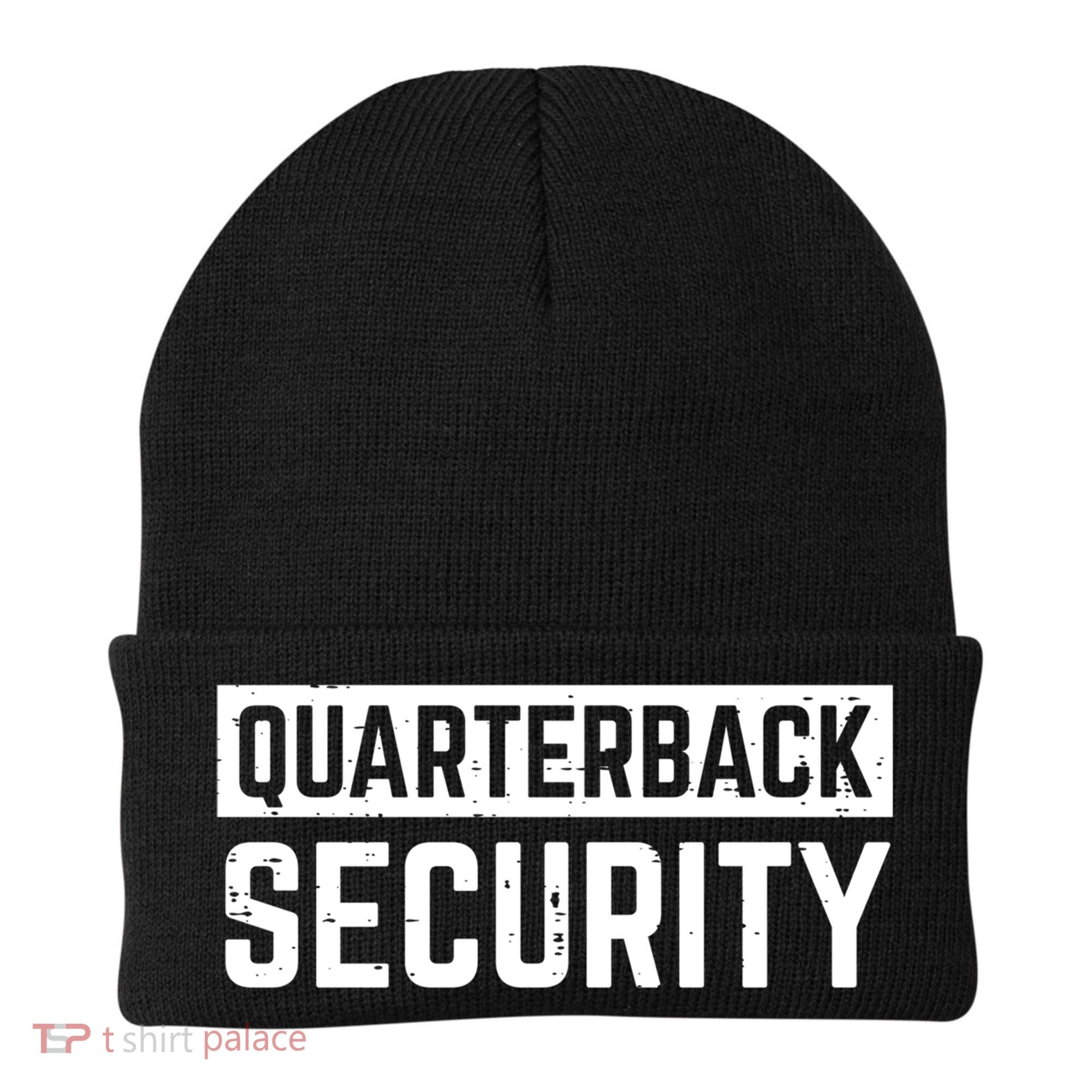 Quarterback Security Funny American Football Offense Line Gift Beanie