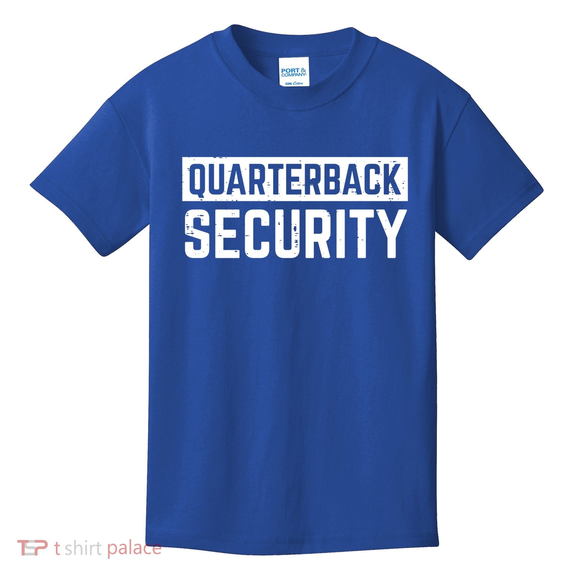 Quarterback Security Funny American Football Offense Line Gift Kids T-Shirt