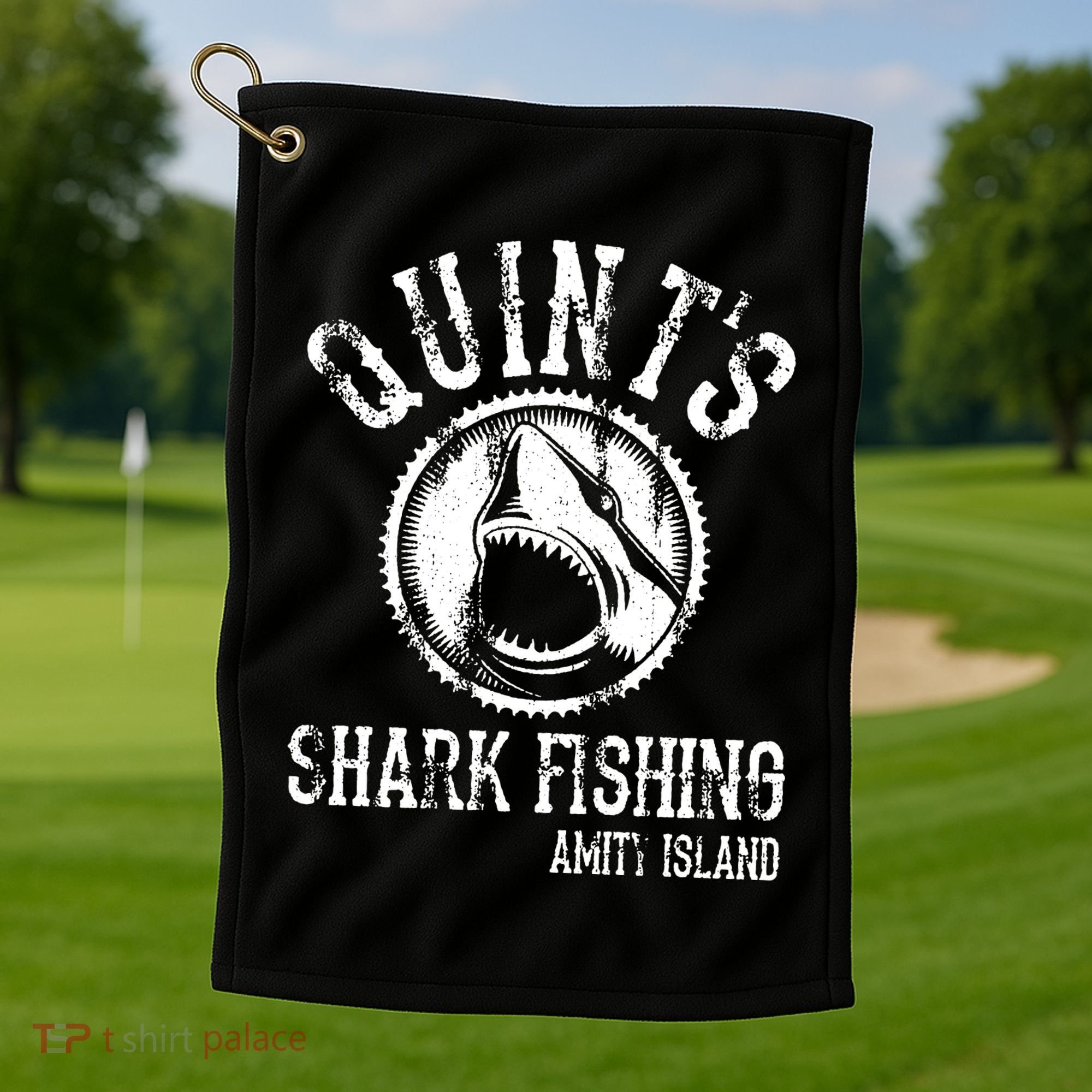 Quints Shark Fishing Golf Towel