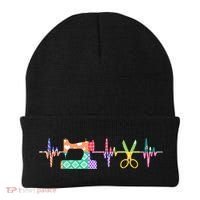 Quilter Sewing Heartbeat For Quilting Lover Mm Cool Gift Beanie thumb 0