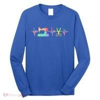 Quilter Sewing Heartbeat For Quilting Lover Mm Cool Gift Long Sleeve Shirt thumb 0