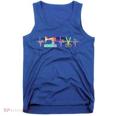 Quilter Sewing Heartbeat For Quilting Lover Mm Cool Gift Tank Top