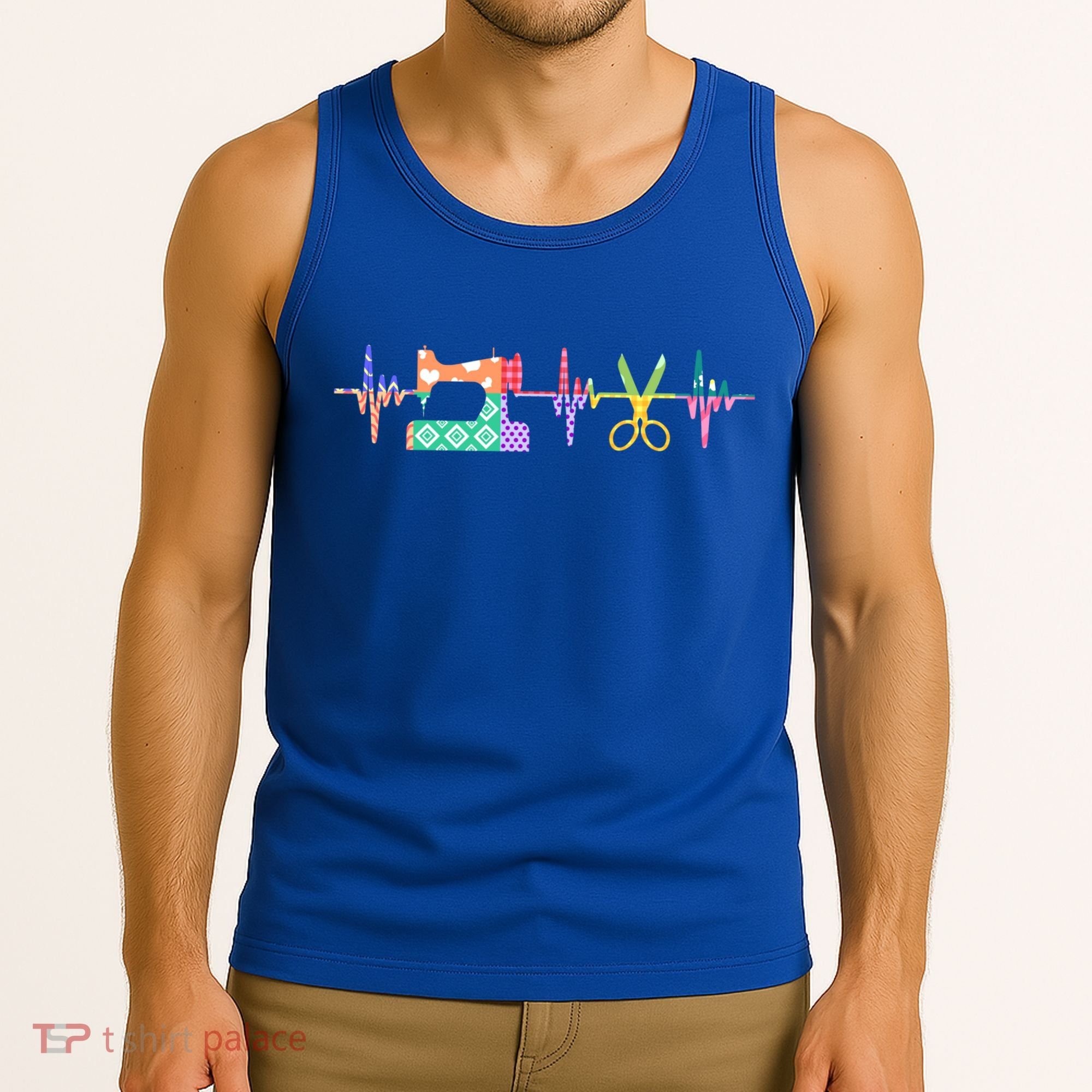 Quilter Sewing Heartbeat For Quilting Lover Mm Cool Gift Tank Top