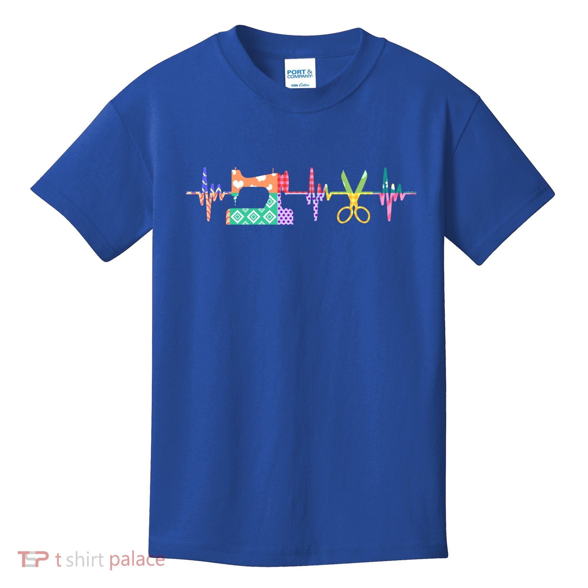 Quilter Sewing Heartbeat For Quilting Lover Mm Cool Gift Kids T-Shirt