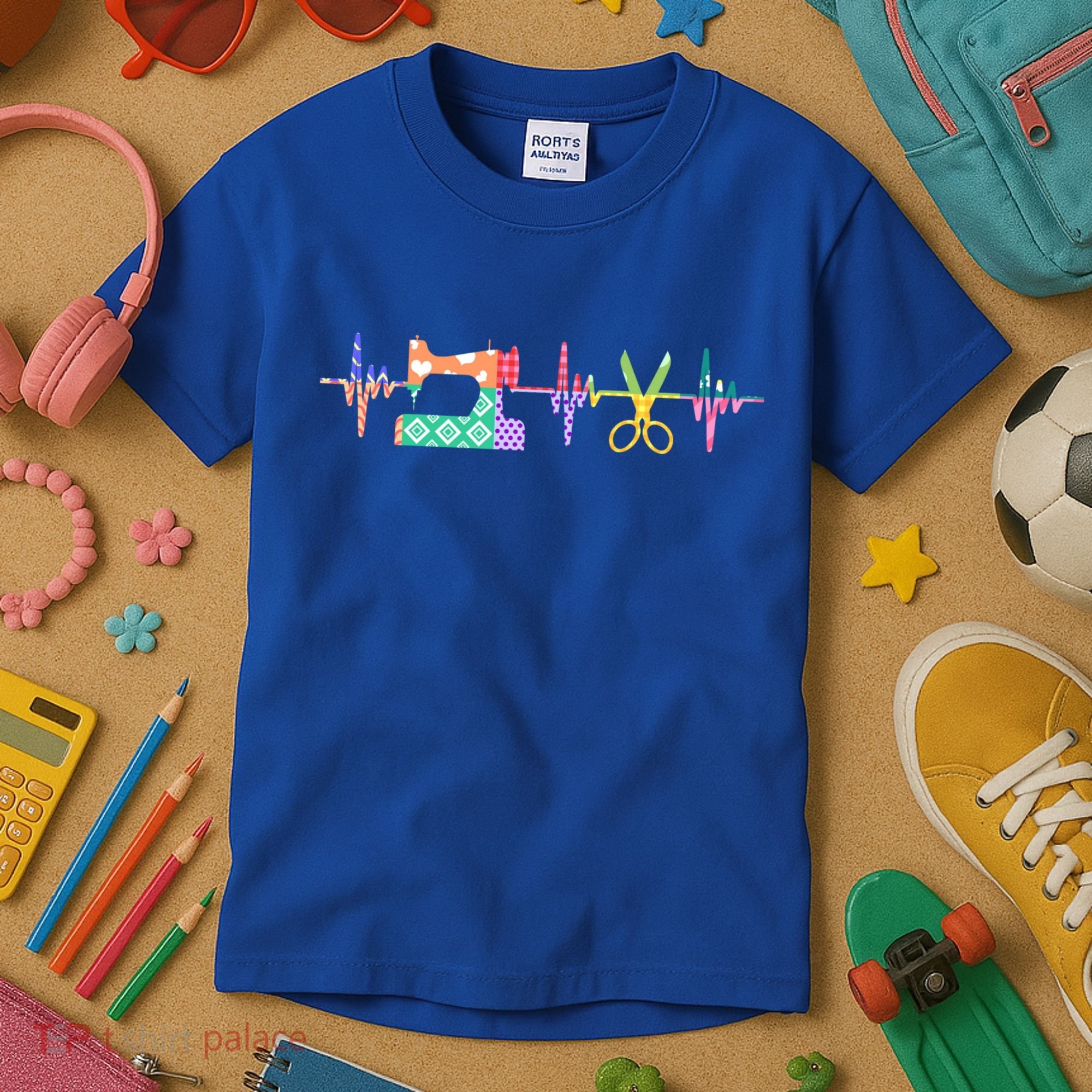 Quilter Sewing Heartbeat For Quilting Lover Mm Cool Gift Kids T-Shirt