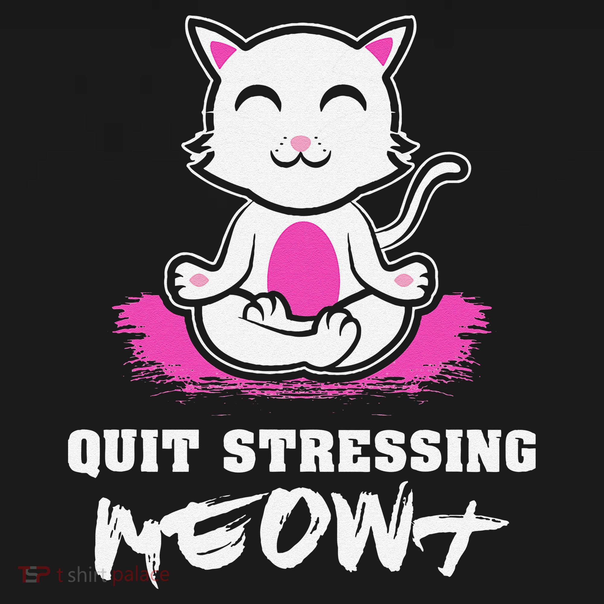 Quit Stressing Meowt Funny Meditation Lotus Seat Cat Yoga Women's Tank Top