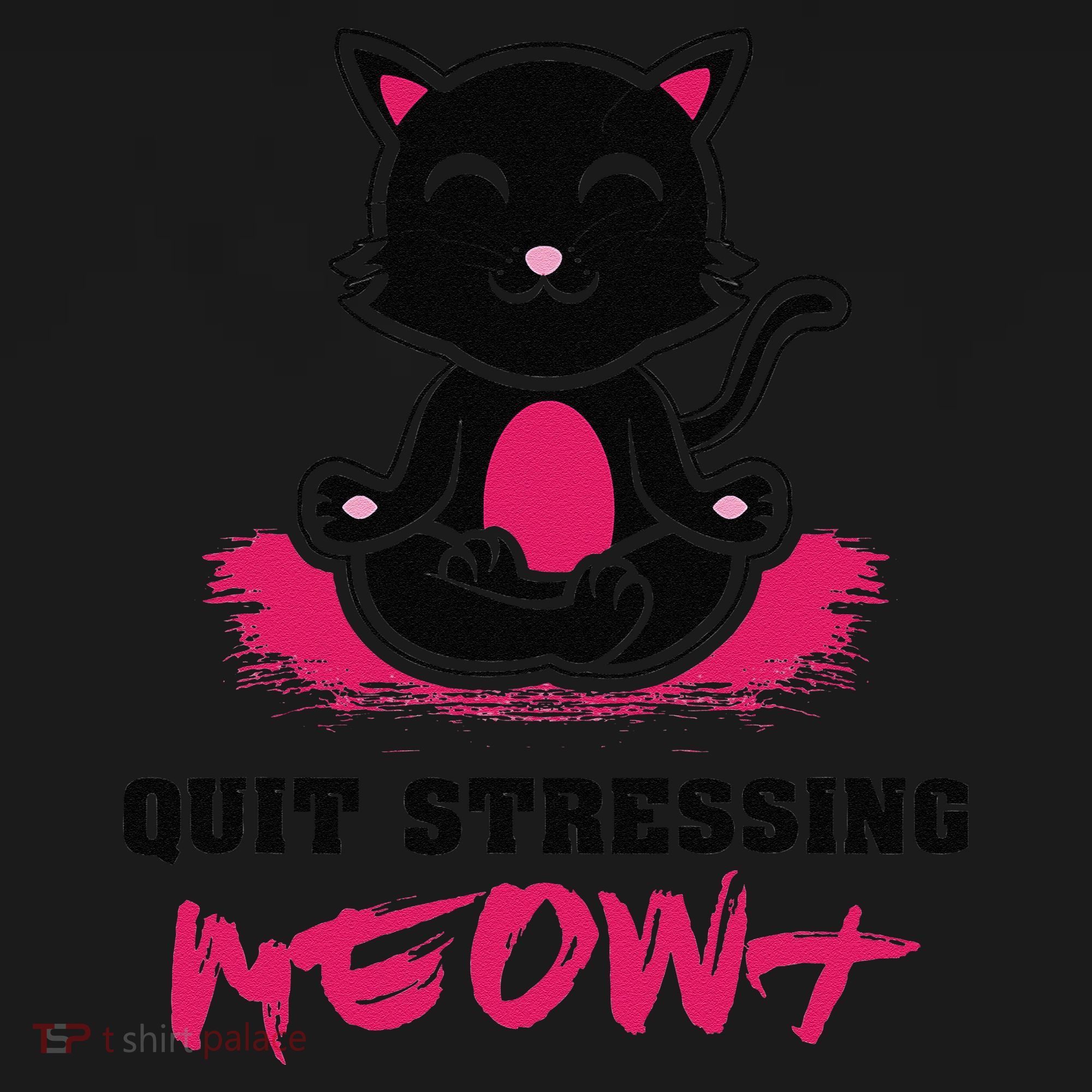Quit Stressing Meowt Funny Meditation Lotus Seat Cat Yoga Women's Tank Top