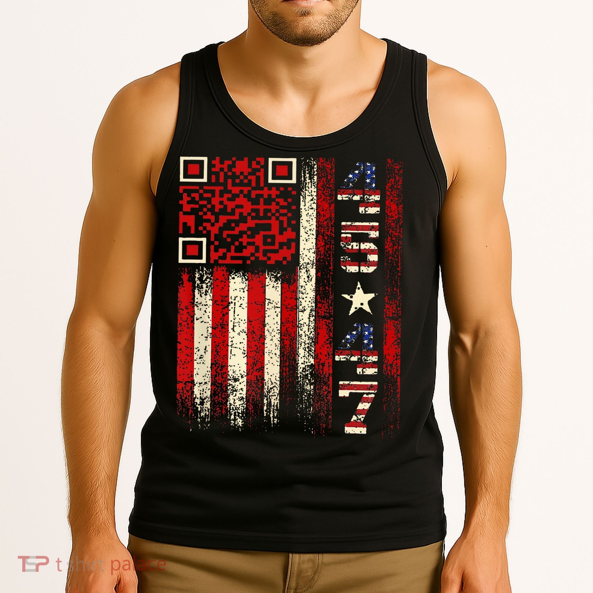 Qr Scan Me President Trump 4547 Trump Dancing Code Tank Top