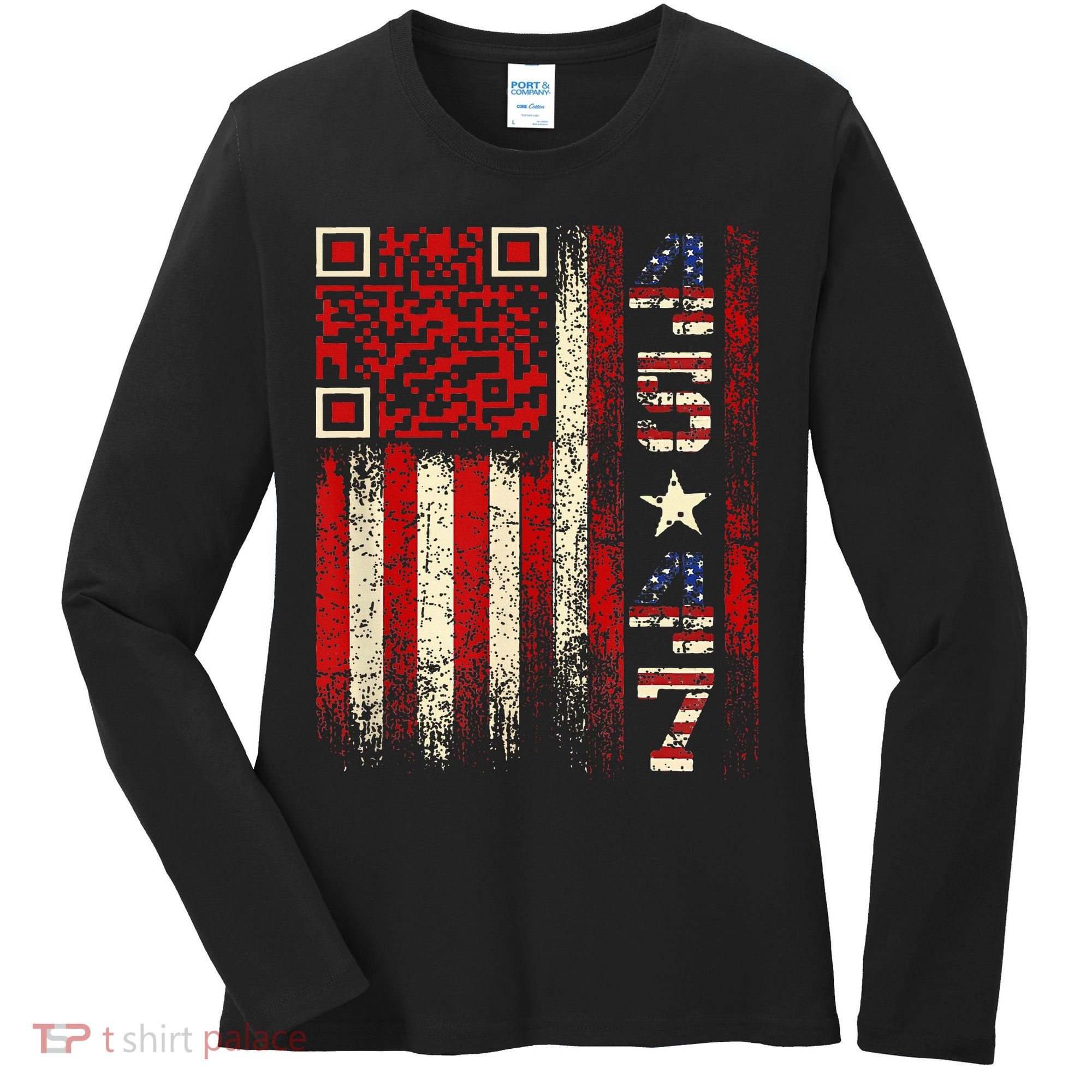 Qr Scan Me President Trump 4547 Trump Dancing Code Women's Long Sleeve Shirt