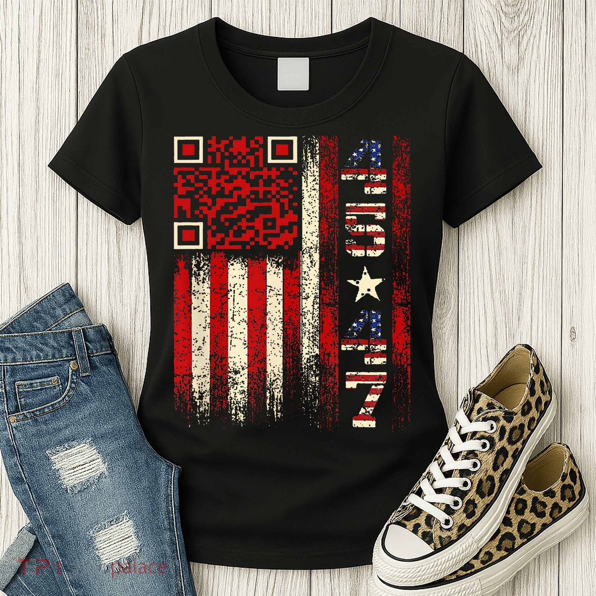 Qr Scan Me President Trump 4547 Trump Dancing Code Women's T-Shirt