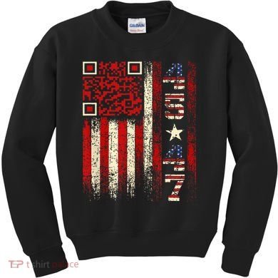 Qr Scan Me President Trump 4547 Trump Dancing Code Kids Sweatshirt