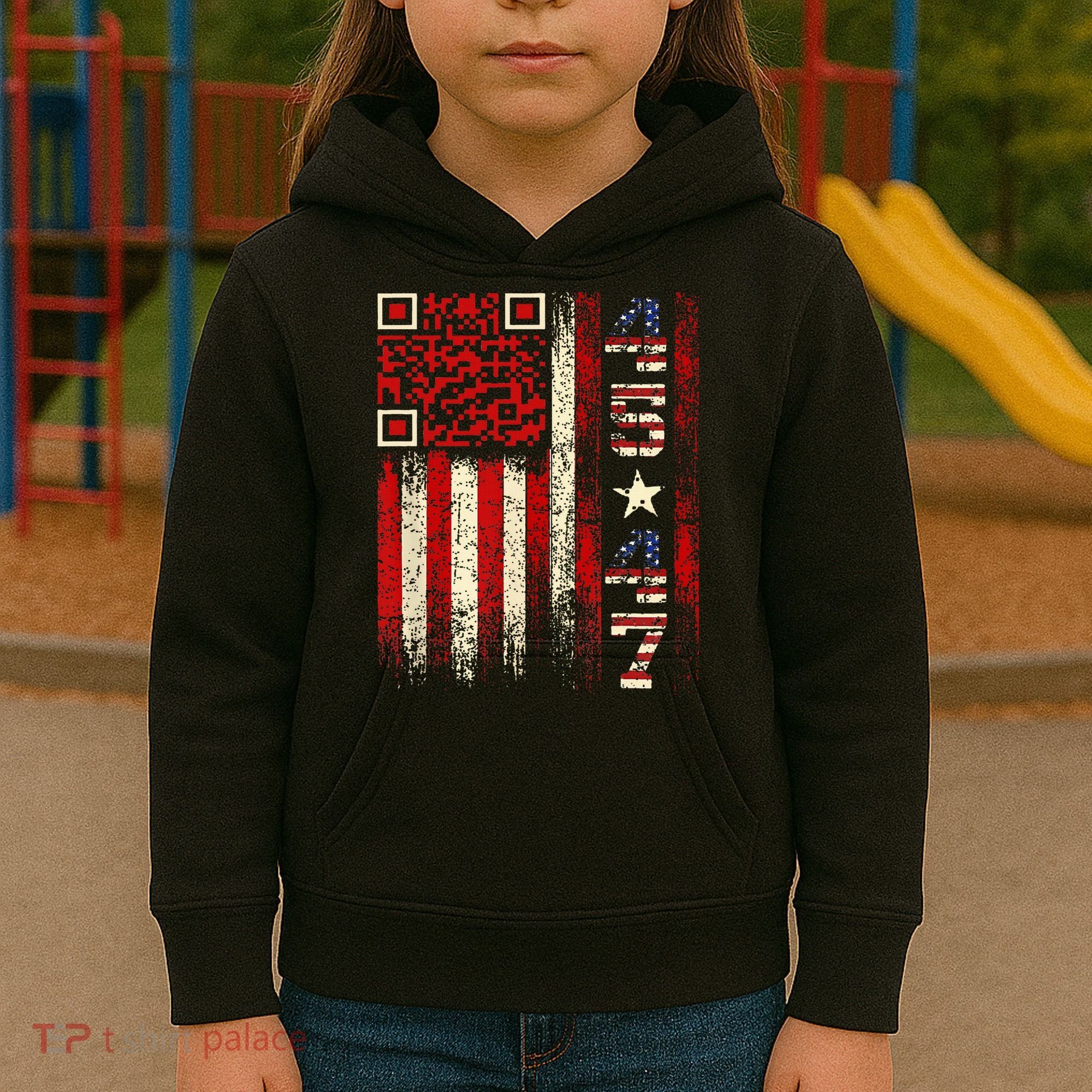 Qr Scan Me President Trump 4547 Trump Dancing Code Kids Hoodie