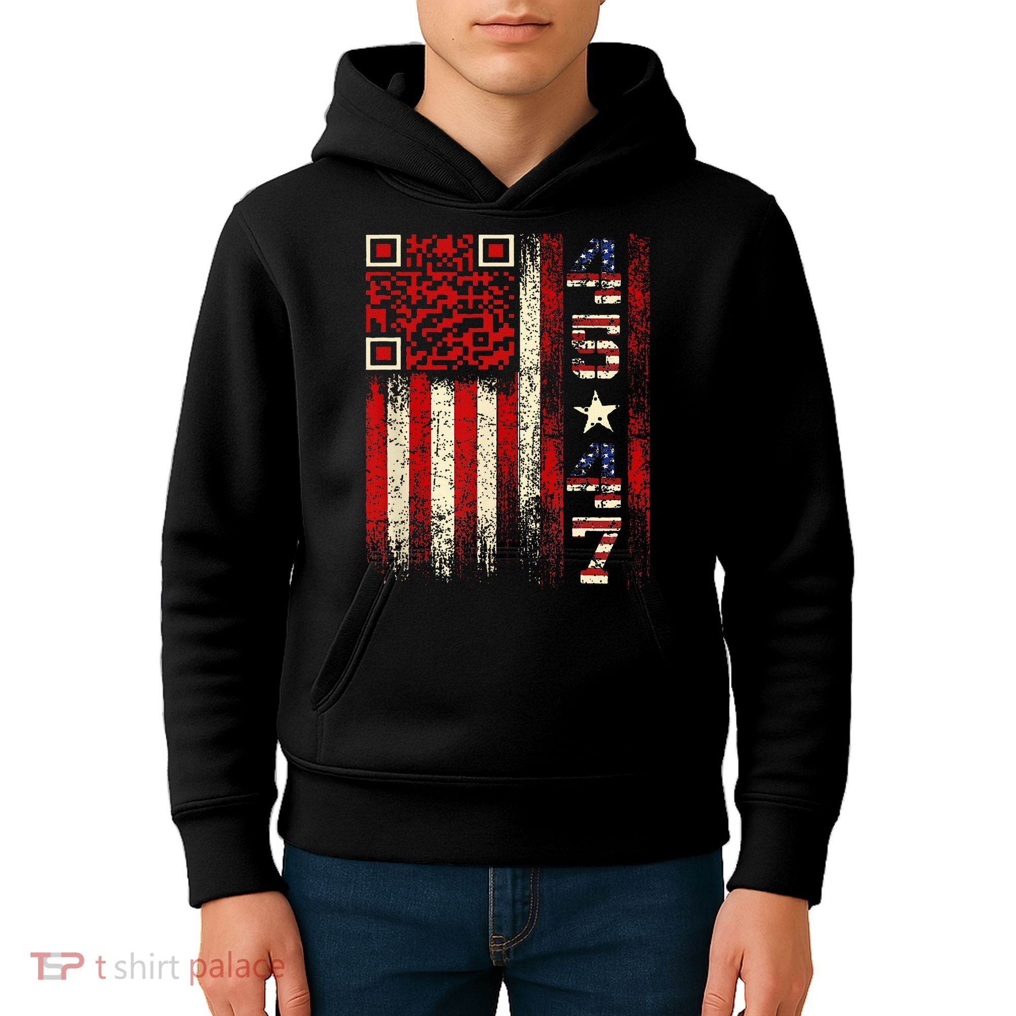 Qr Scan Me President Trump 4547 Trump Dancing Code Kids Hoodie