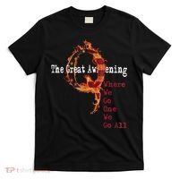 QAnon The Great Awakening American Flag Rabbit Gift T-Shirt thumb 0