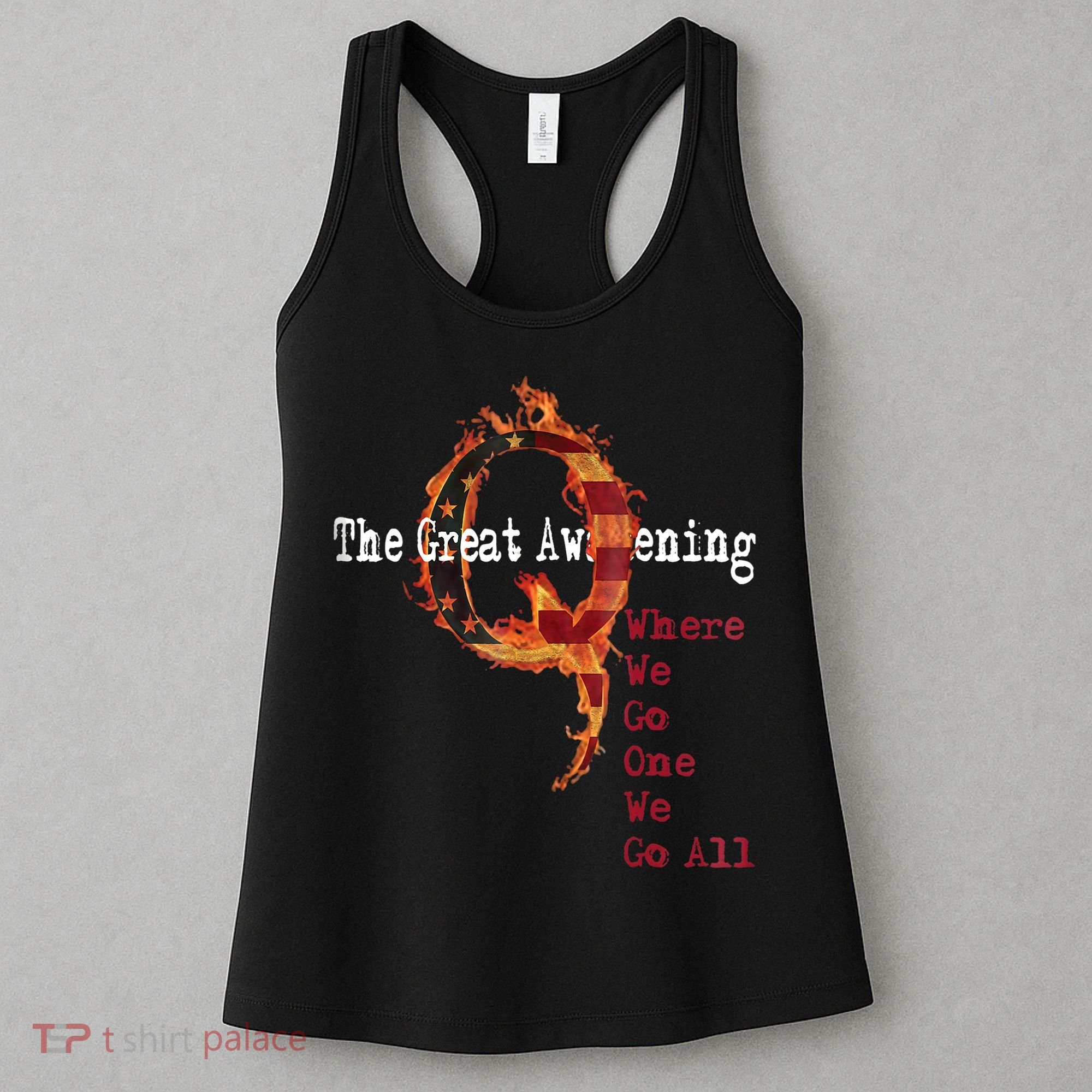 QAnon The Great Awakening American Flag Rabbit Gift Women's Tank Top