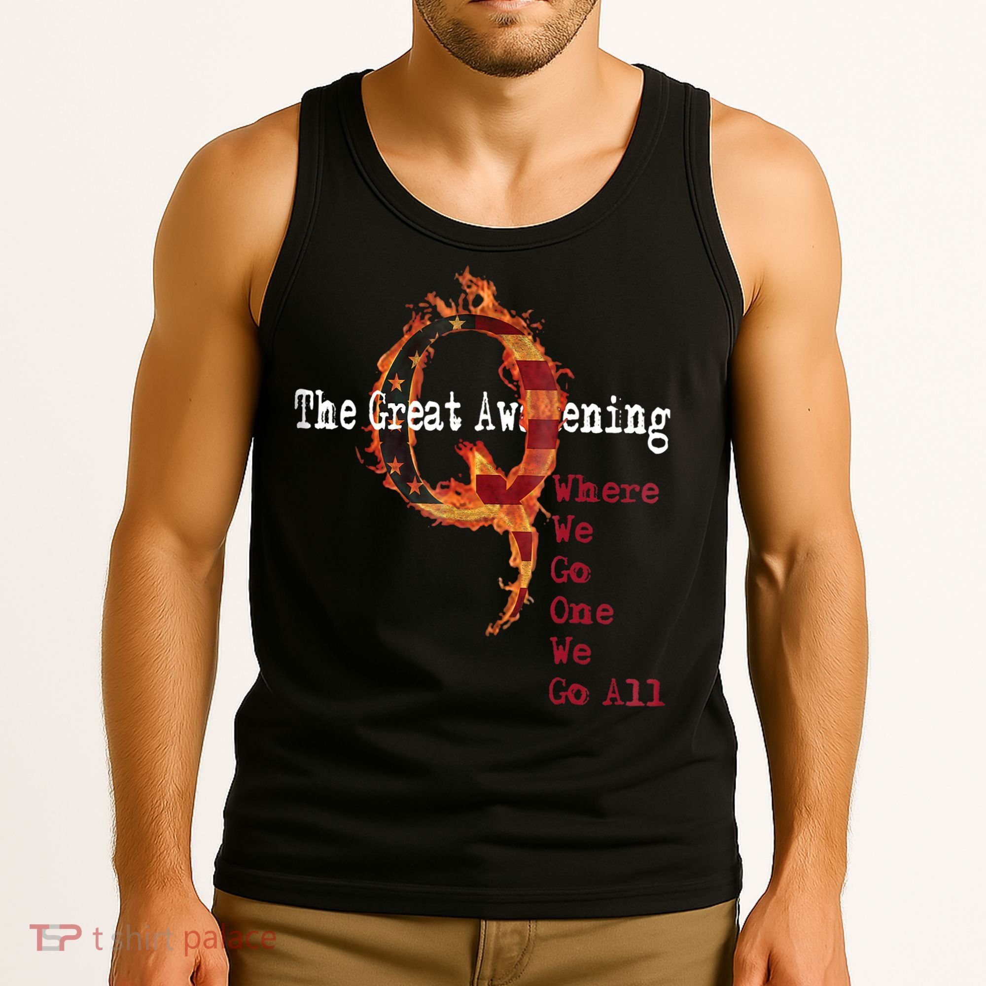 QAnon The Great Awakening American Flag Rabbit Gift Tank Top