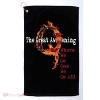 QAnon The Great Awakening American Flag Rabbit Gift Golf Towel thumb 0