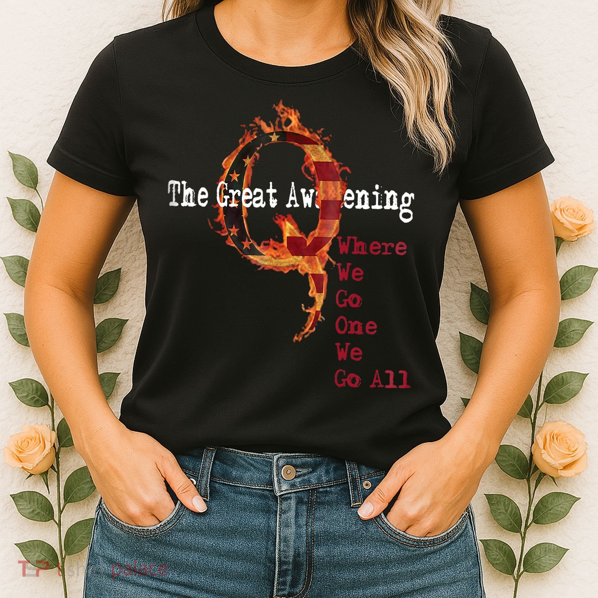 QAnon The Great Awakening American Flag Rabbit Gift Women's T-Shirt