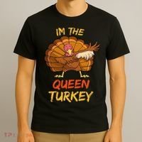 Queen Turkey Matching Family Group Thanksgiving Party Pajama T-Shirt thumb 3