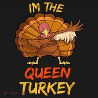 Queen Turkey Matching Family Group Thanksgiving Party Pajama T-Shirt thumb 7