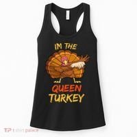Queen Turkey Matching Family Group Thanksgiving Party Pajama Women's Tank Top thumb 0