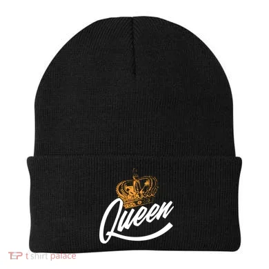 Queen Gold Crown Beanie