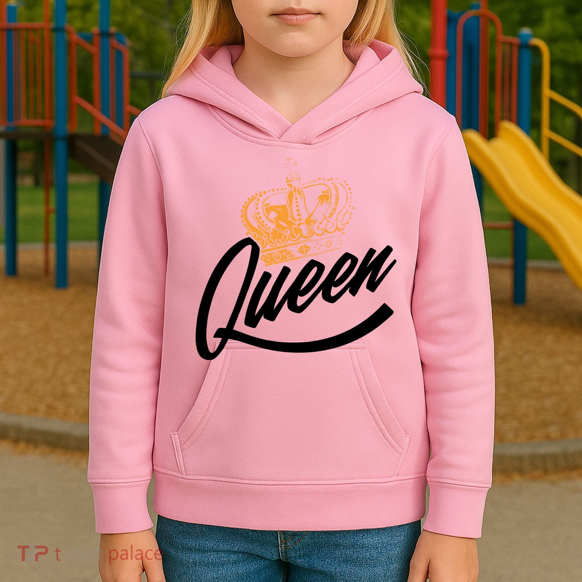 Queen Gold Crown  Kids Hoodie