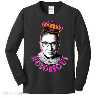 Queen Notorious RBG Ruth Bader Ginsburg Tribute Kids Long Sleeve Shirt