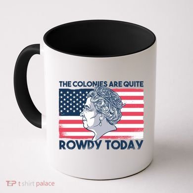 Queen Of England American Flag Coffee Mug
