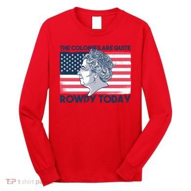 Queen Of England American Flag Long Sleeve Shirt