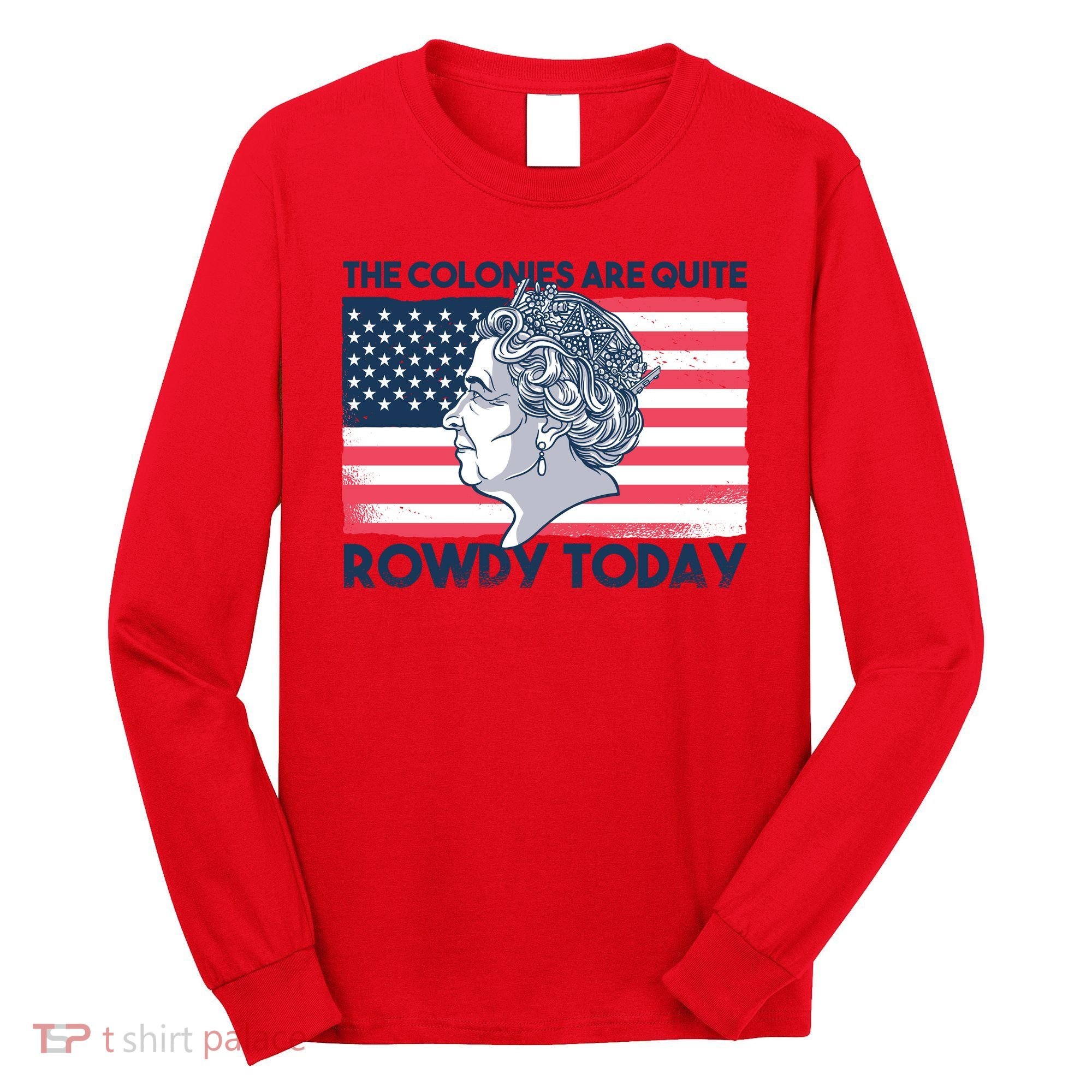 Queen Of England American Flag Long Sleeve Shirt