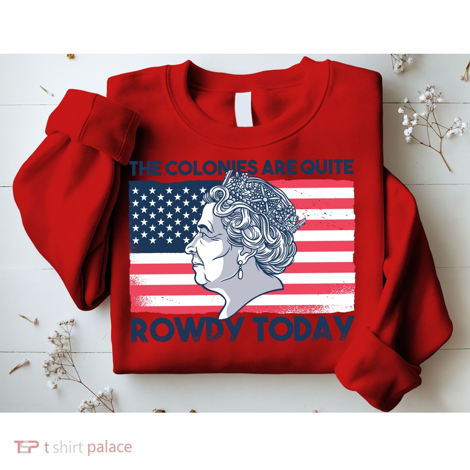 Queen Of England American Flag Sweatshirt