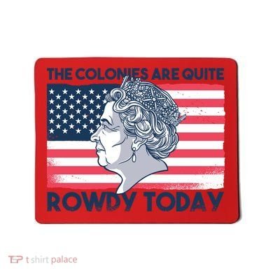 Queen Of England American Flag Mousepad