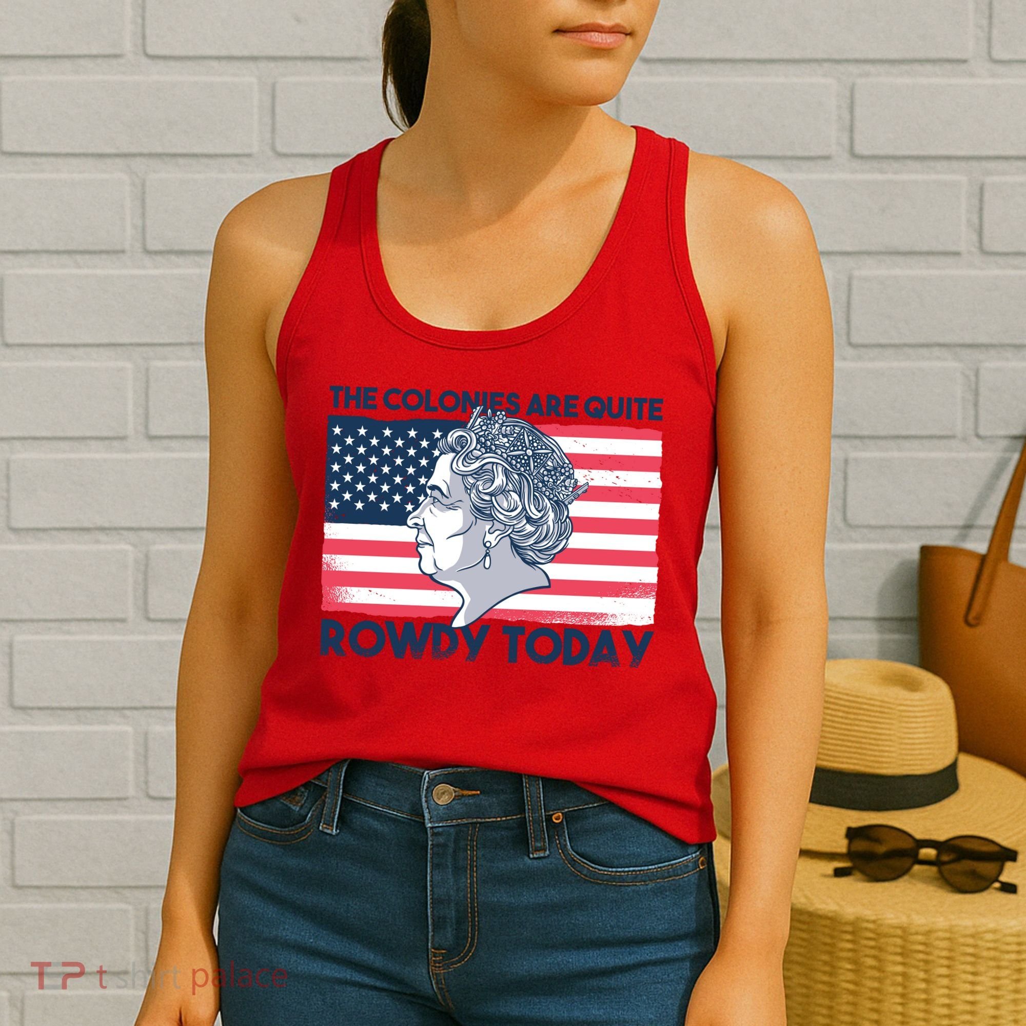 Queen Of England American Flag Women's Tank Top